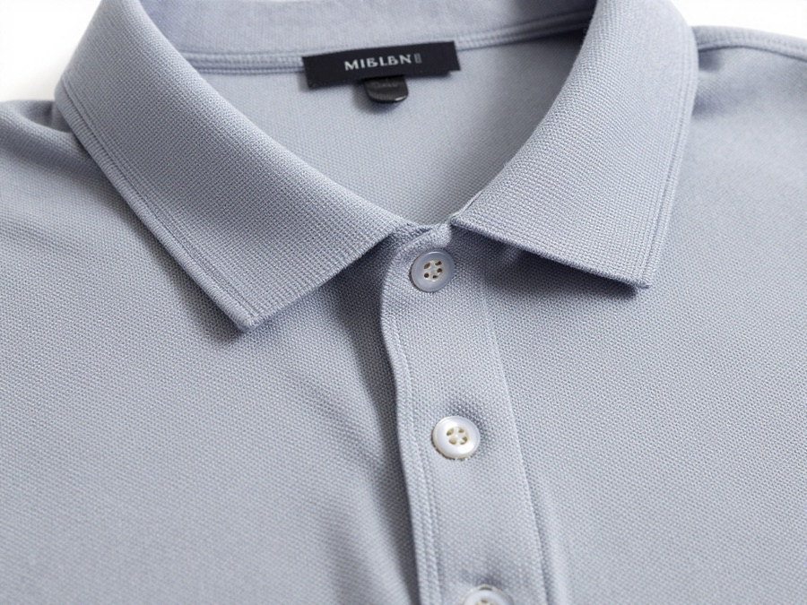 Detail bordir logo pada polo shirt seragam kerja