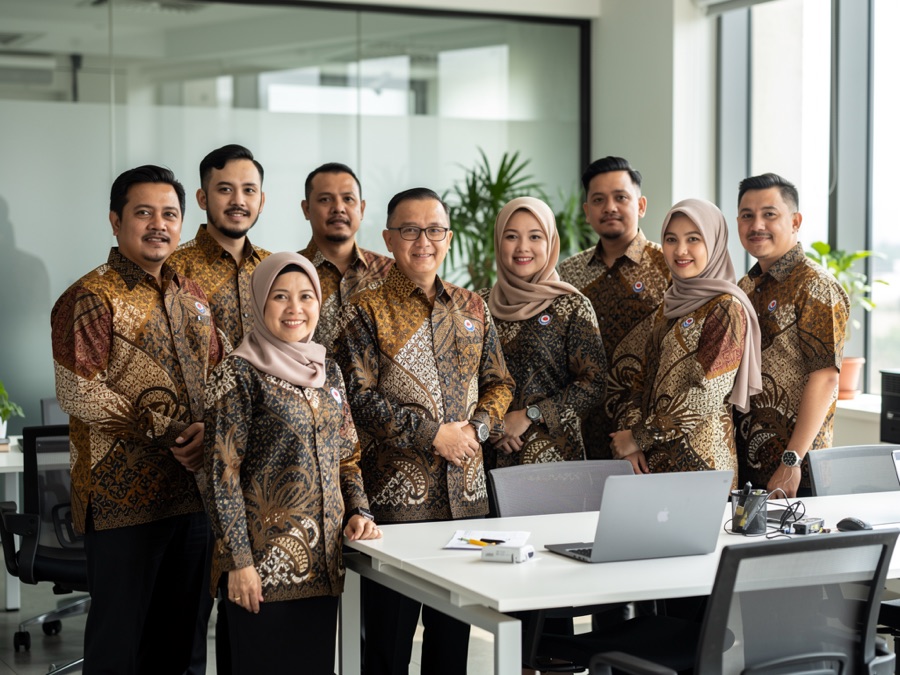 Varian potongan kemeja batik formal untuk seragam kantor perusahaan