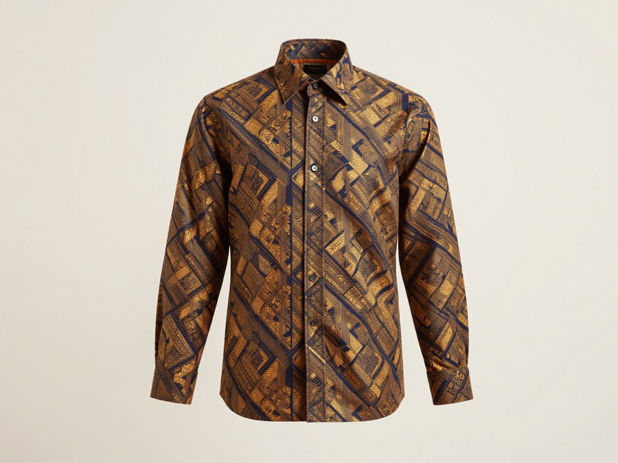 Seragam batik korporat custom motif brand perusahaan dipadu kemeja formal
