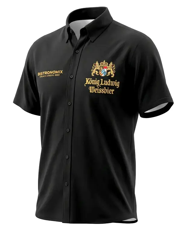 Kemeja PDH korporat custom bordir logo PT Karmeda Tangerang